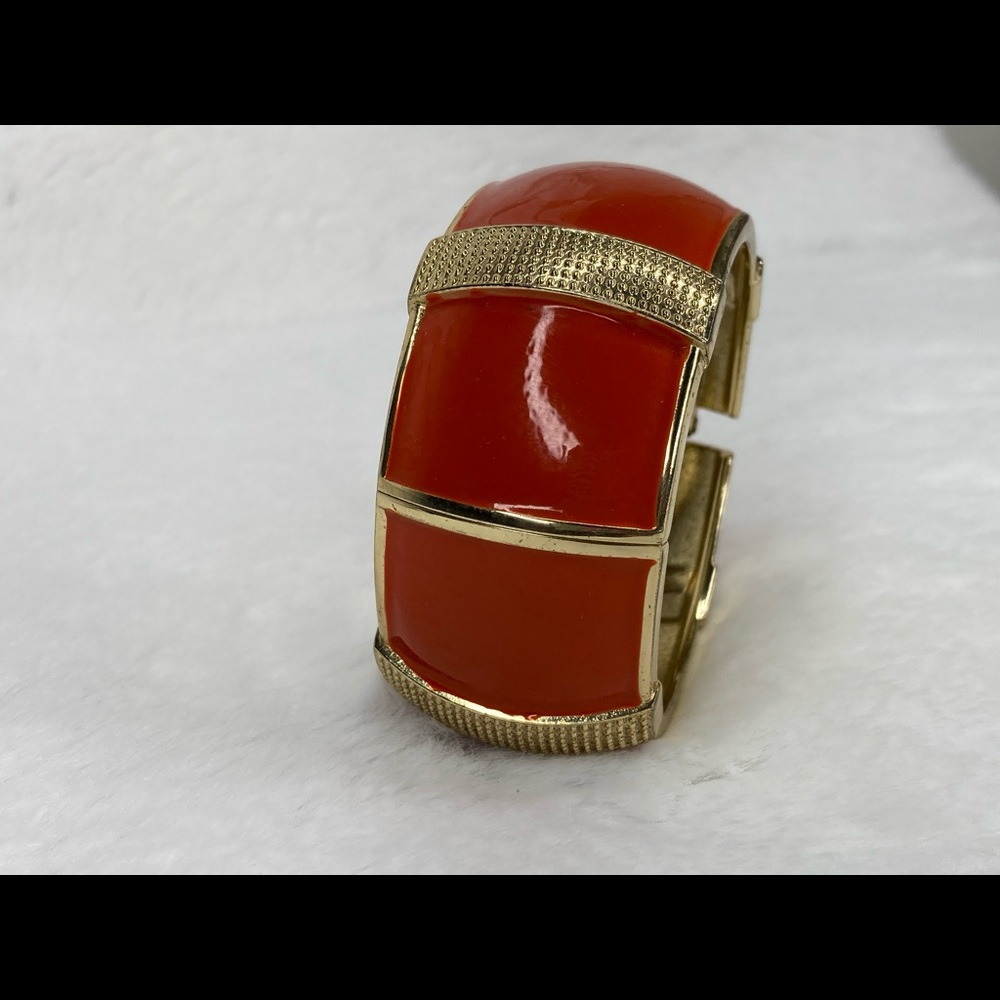 Rare Toss Designs Tangerine and gold cuff bangle Bracelet new!!